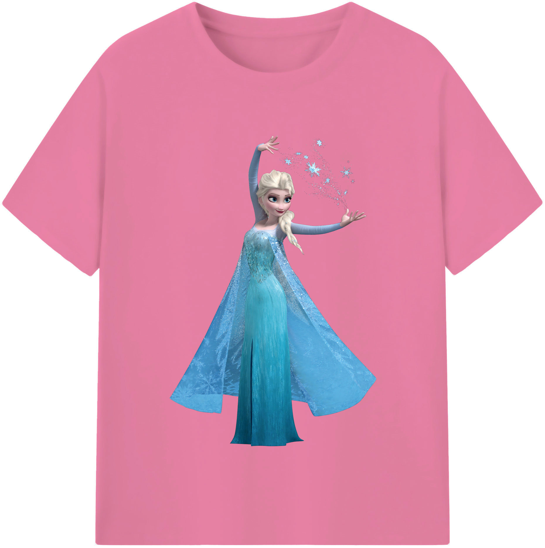 （画像用） アナと雪の女王 アンナ エルサ Frozen Anna Elsa 綿100％半袖Tシャツ（フロントプリント）